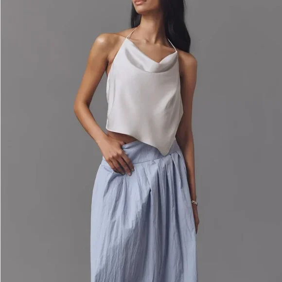 NWT Anthropologie Sunday in Brooklyn Cowl-Neck Satin Tank Top - Picture 3 of 4